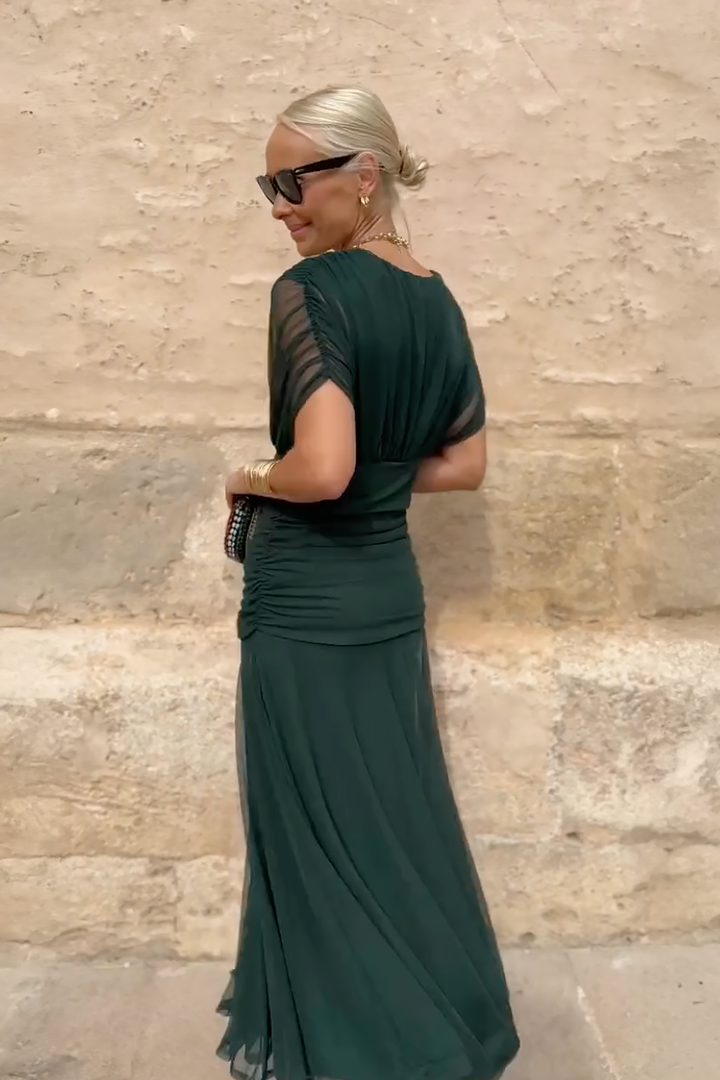Louise | Elegant Maxi Party Dress with V-Neck