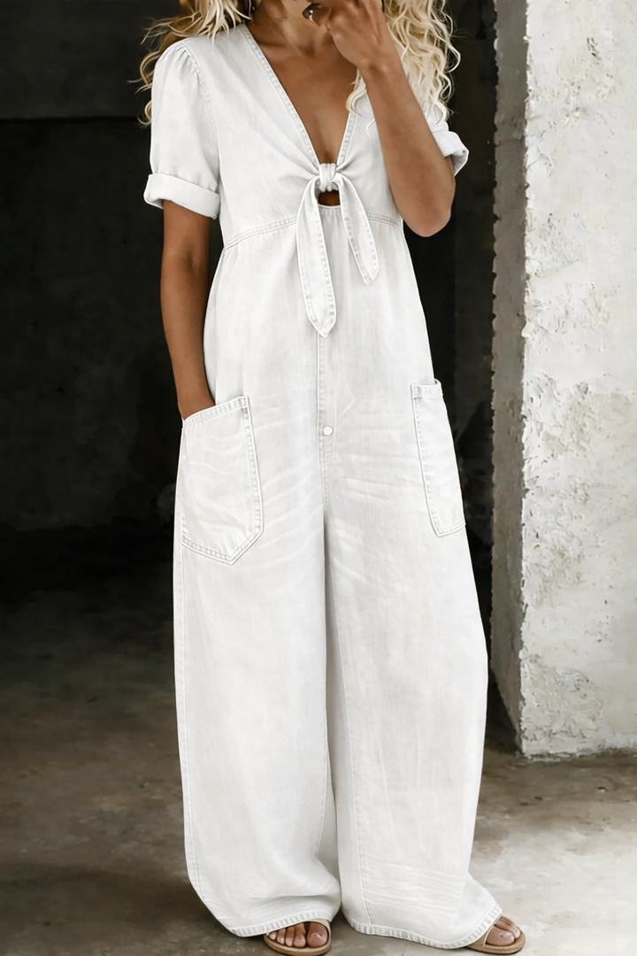 Naya | Short Sleeve V-Neck Jumpsuit