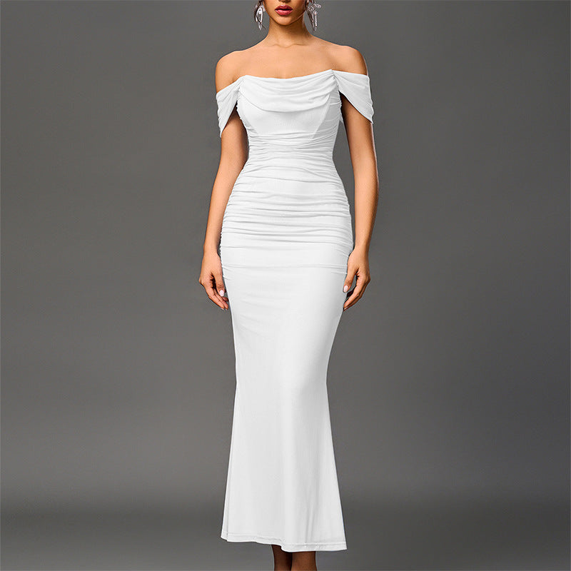 EUNOIA | Elegant Off Shoulder Backless Mermaid Dress
