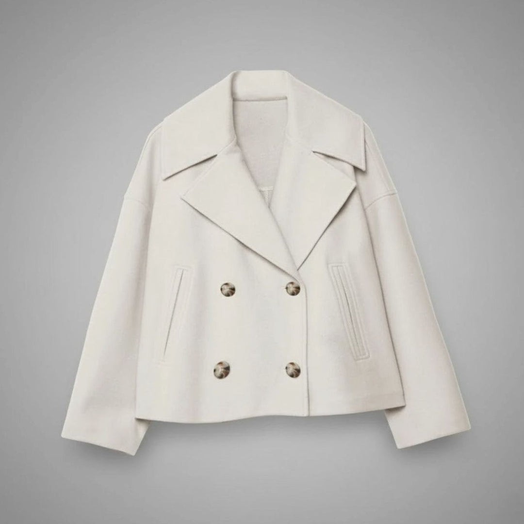 Women's Double-Breasted Cropped Short Jacket Tailored Fit