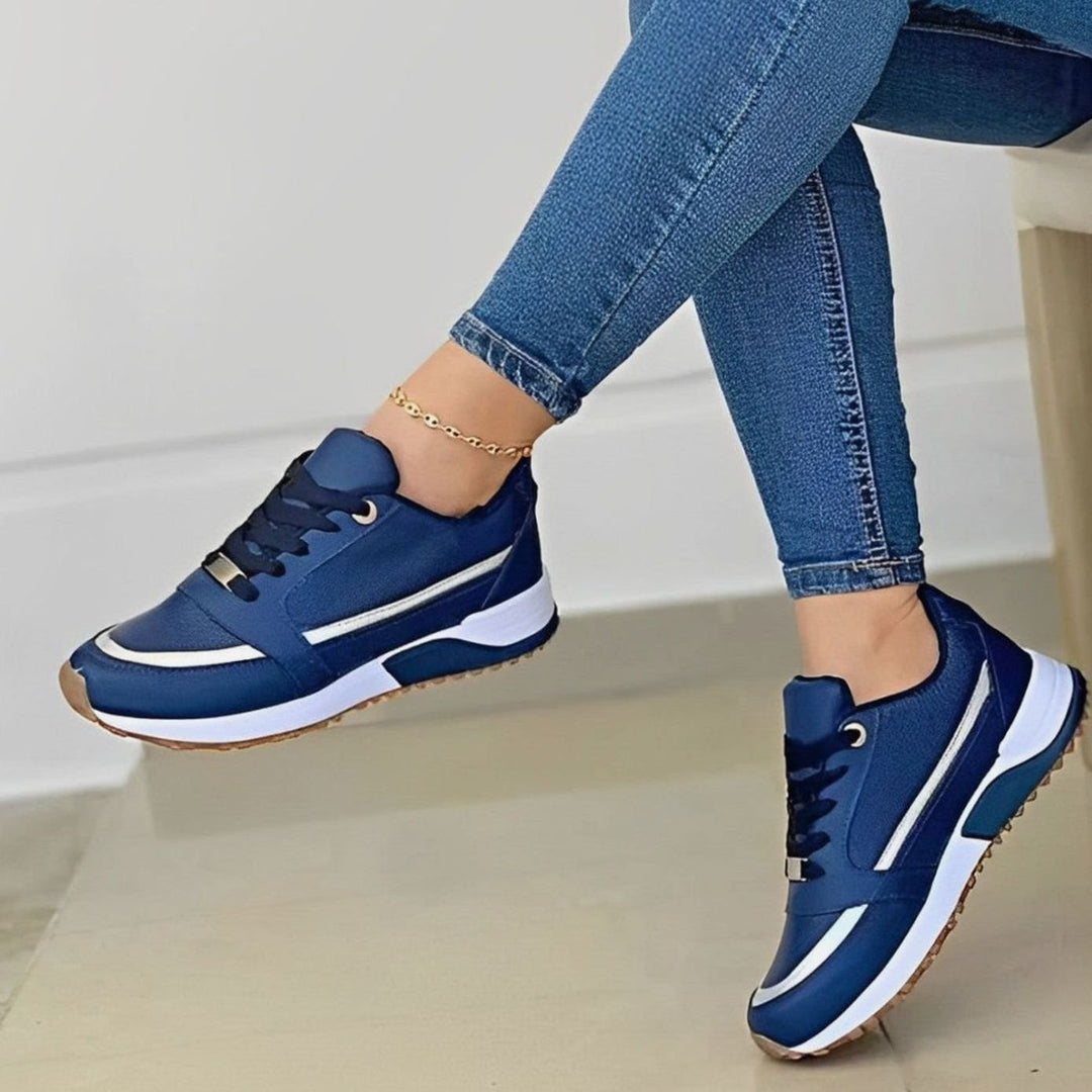 Women's Non-Slip Lace-Up Casual Walking Trainers - Blue