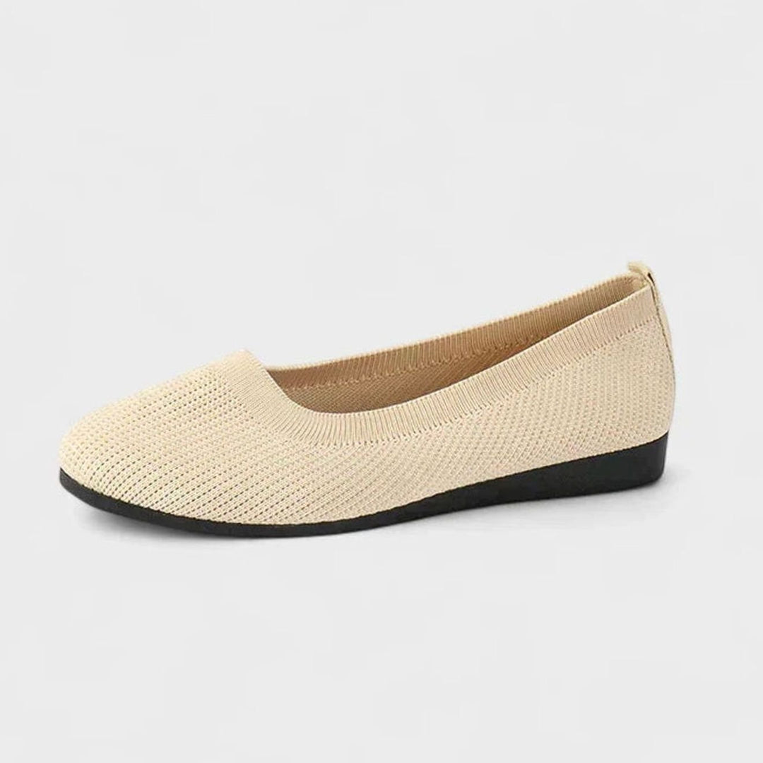 Women's Orthopaedic Arch-Support Knit Slip-On Flats - Cream