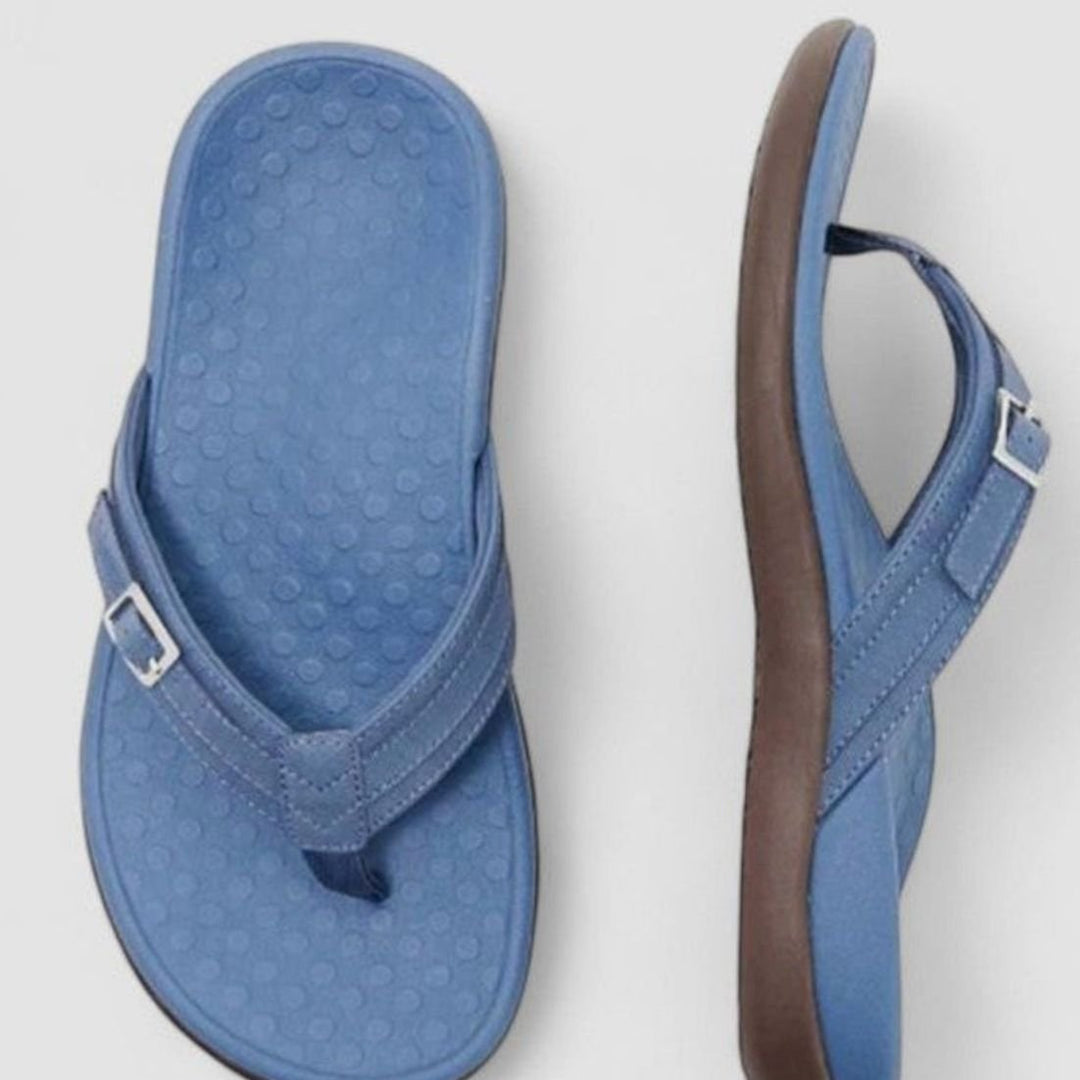 Women's Orthopedic Arch-Support Buckle Toe-Post Sandals - Navy Blue