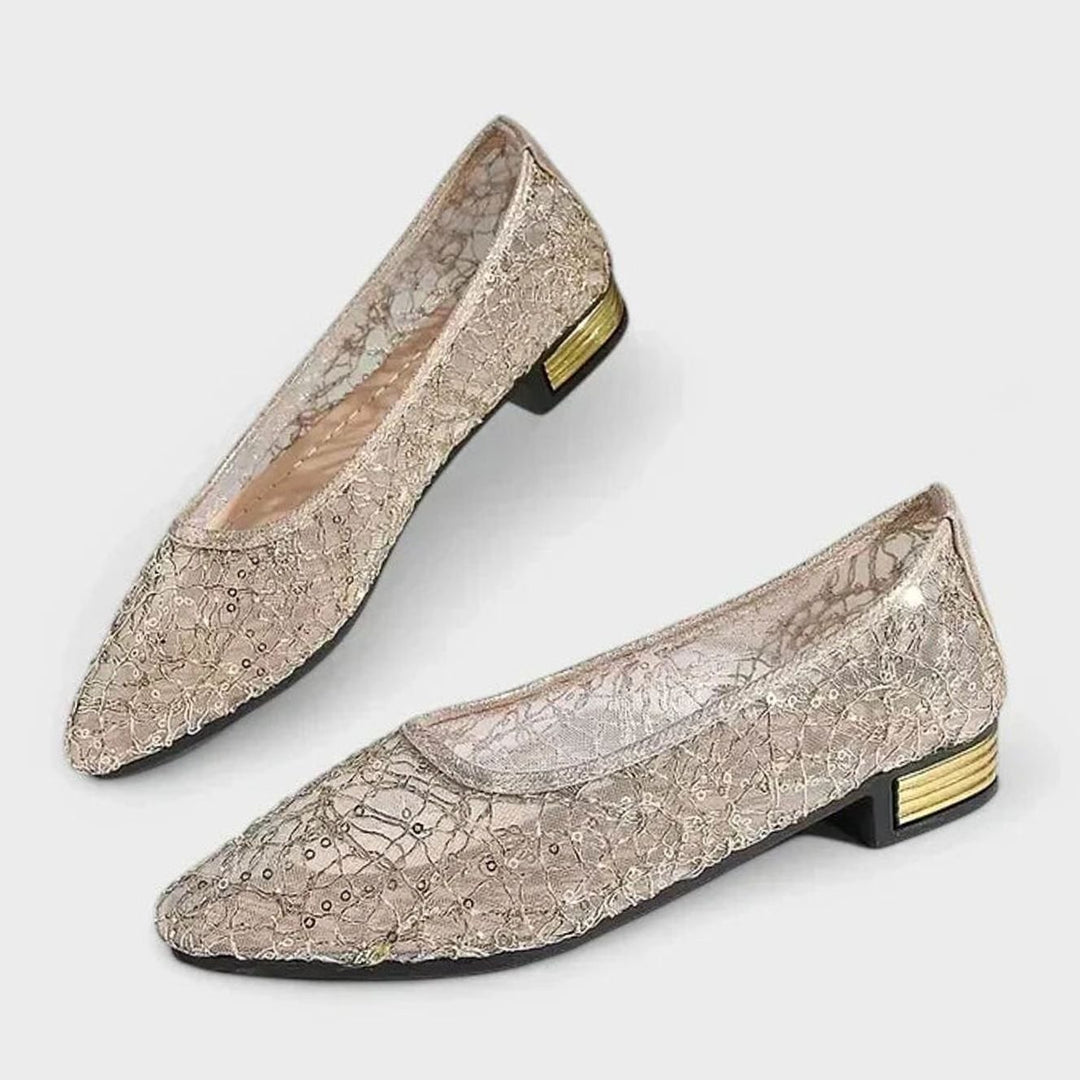 Women's Orthopedic Lace Mesh Square-Toe Ballet Flats