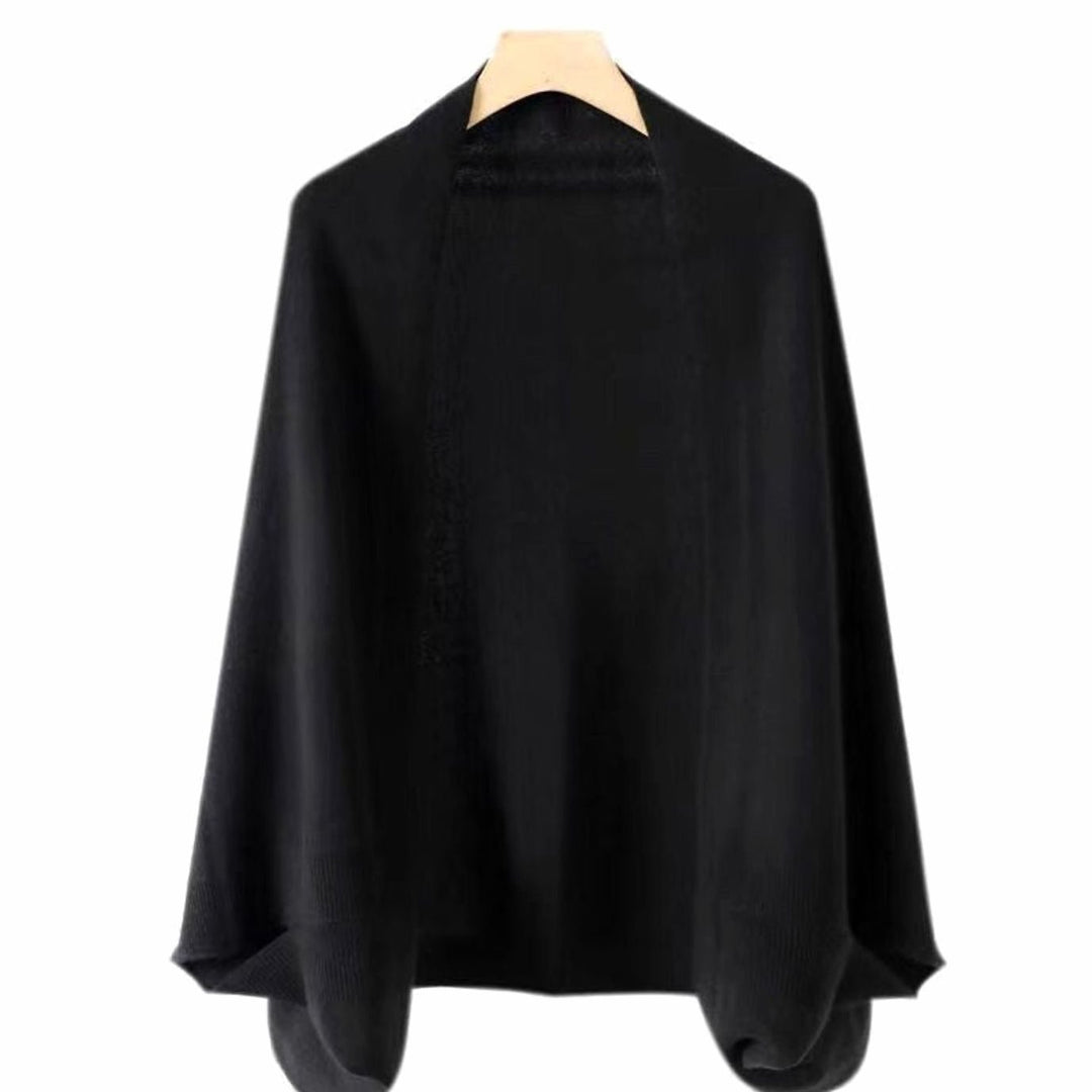 Women's Soft Faux Cashmere Versatile Wrap Shawl Scarf - Black